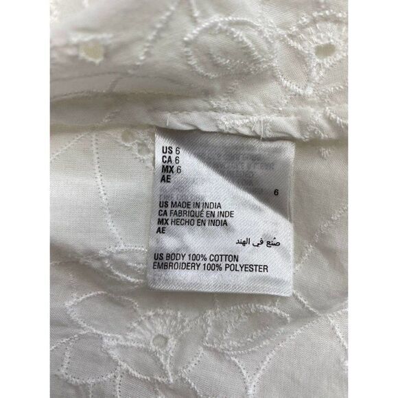 Charter Club White Eyelet Lace Dress Ruffle Hem Size 8 NEW - Picture 8 of 12